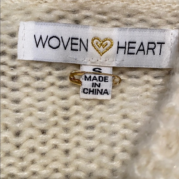 LAST CHANCE SALE Nordstrom cozy Woven Heart knit sweater - Picture 4 of 5